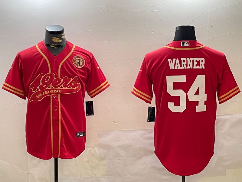 Men San Francisco 49ers #54 Warner Red Joint Name 2024 Nike Limited NFL Jersey style 12092